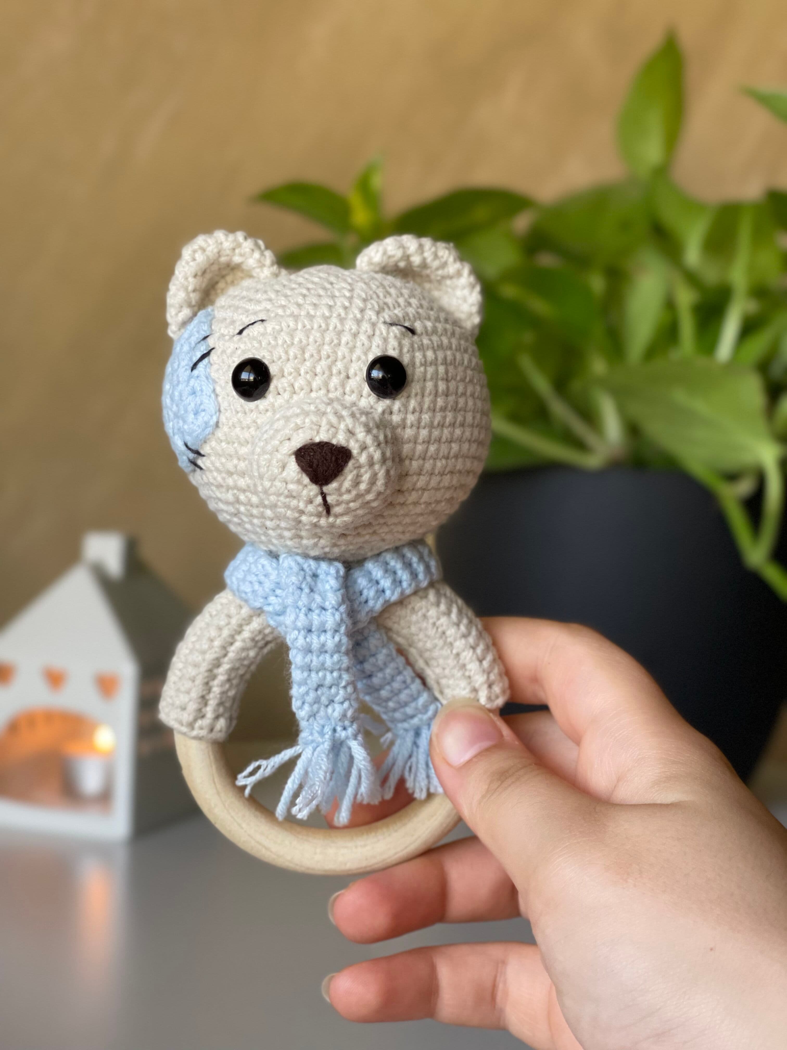 Loopli | Bear Rattle — Baby Blue Scarf